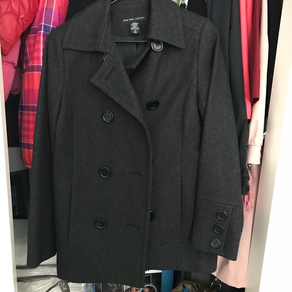 Size 2 New York & Co pea coat heather gray